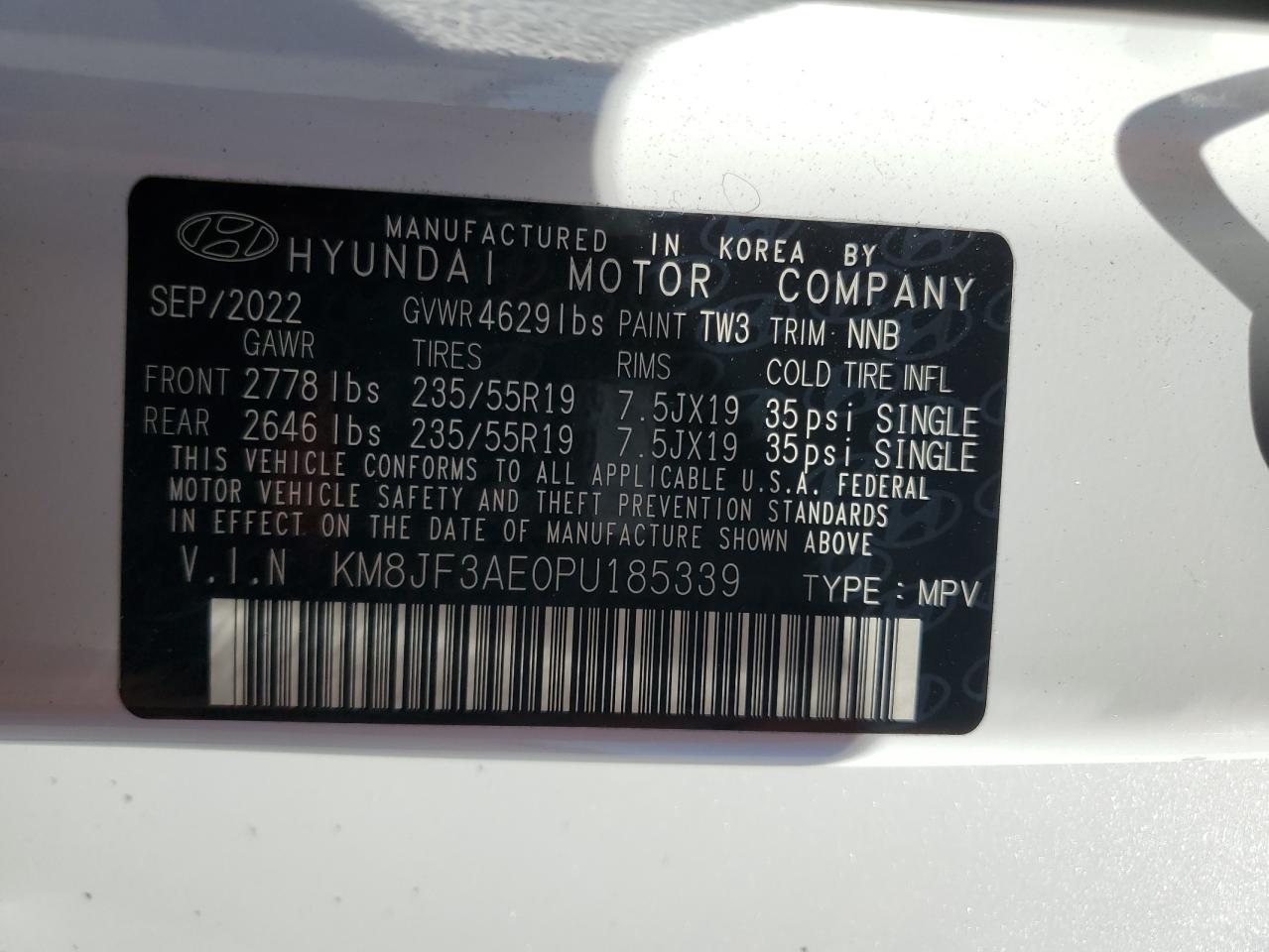 KM8JF3AE0PU185339 2023 HYUNDAI TUCSON - Image 15