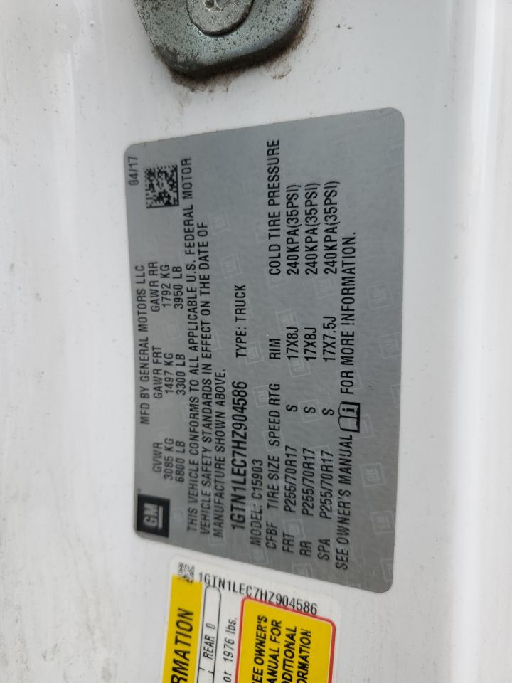 2017 GMC Sierra C1500 VIN: 1GTN1LEC7HZ904586 Lot: 65179804