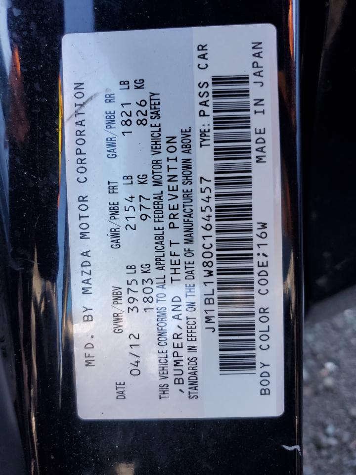 2012 Mazda 3 I VIN: JM1BL1W80C1645457 Lot: 67021824