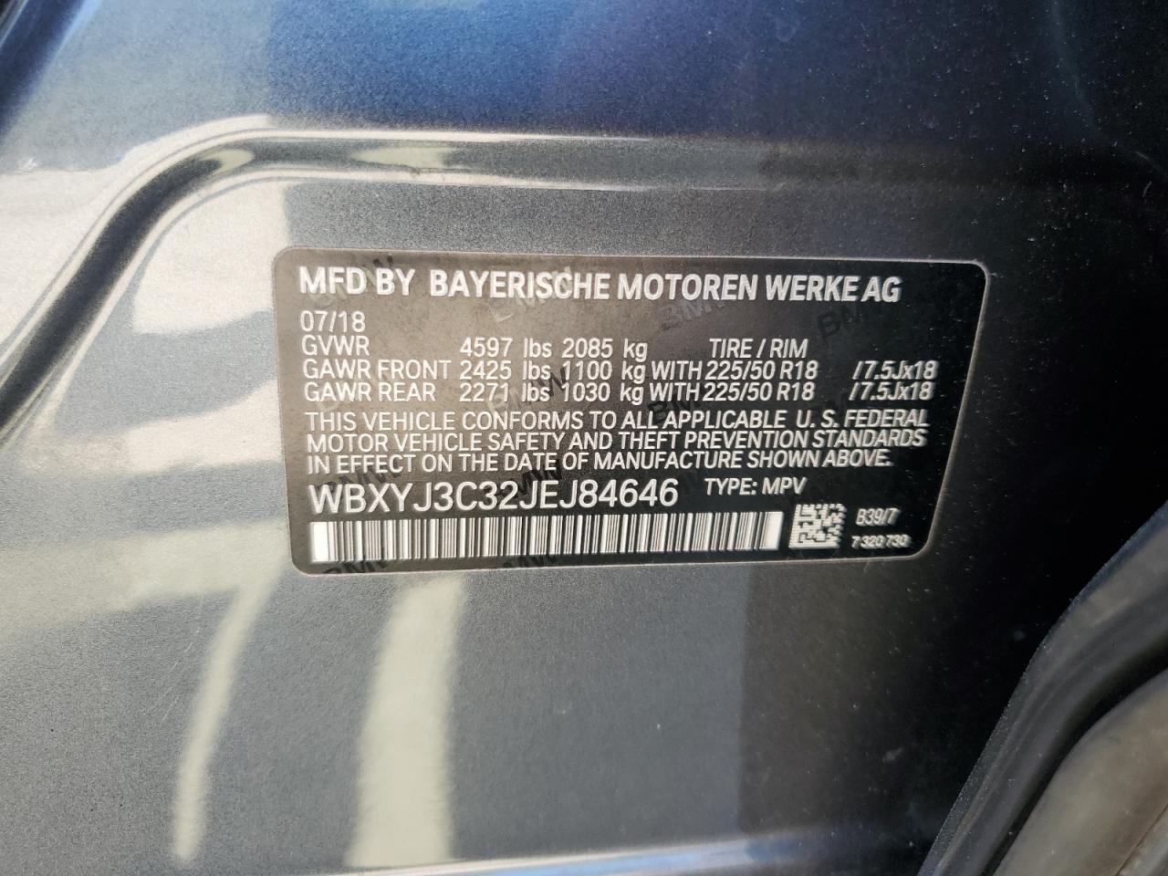 WBXYJ3C32JEJ84646 2018 BMW X2 Sdrive28I