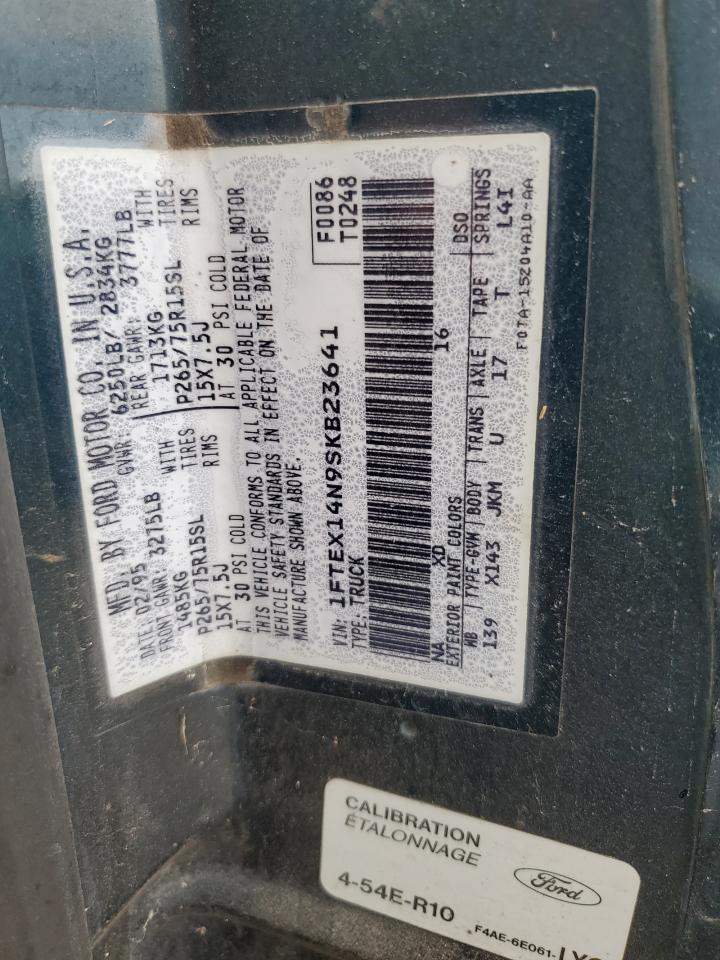 1995 Ford F150 VIN: 1FTEX14N9SKB23641 Lot: 69572774