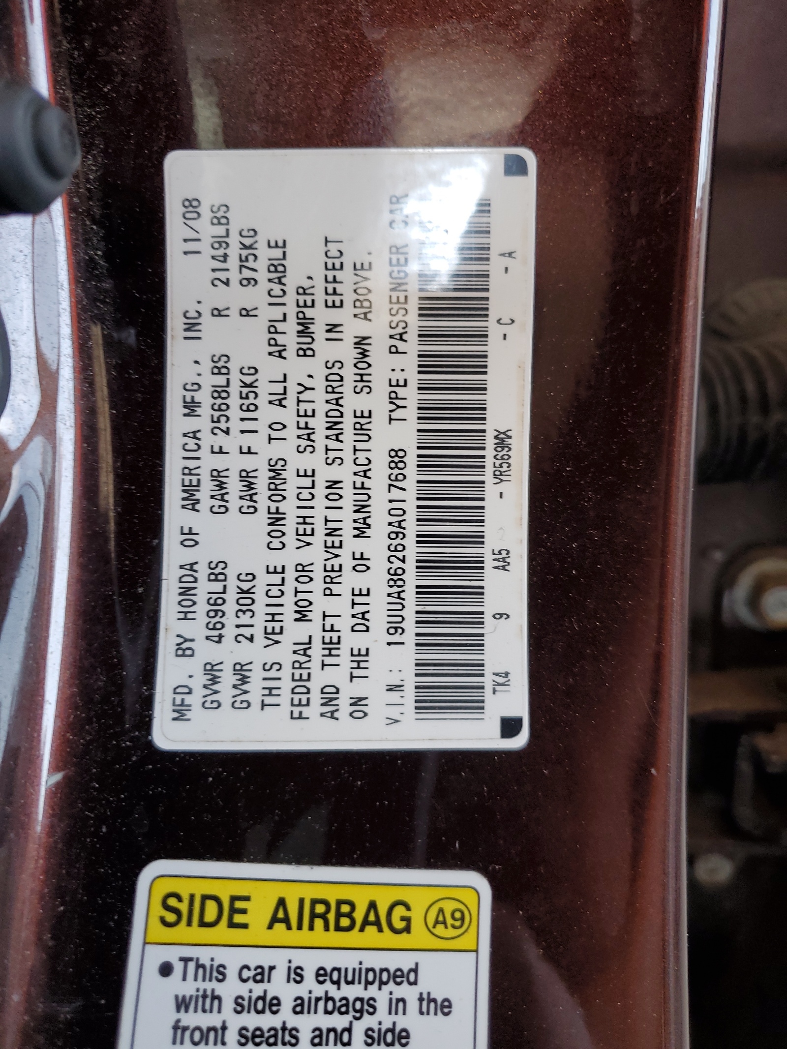 19UUA86269A017688 2009 Acura Tl