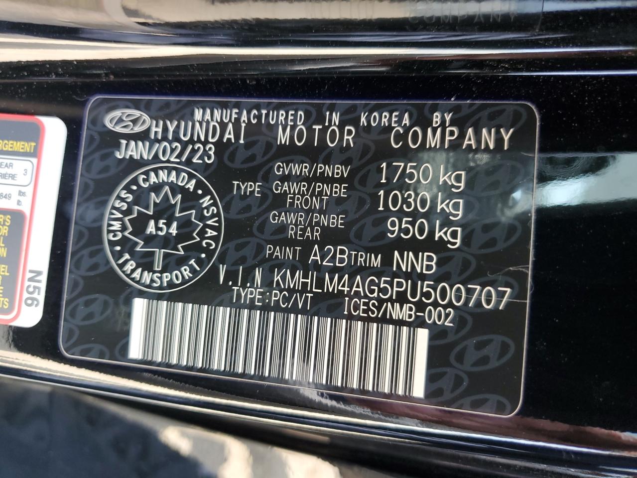 2023 Hyundai Elantra Sel VIN: KMHLM4AG5PU500707 Lot: 63646634