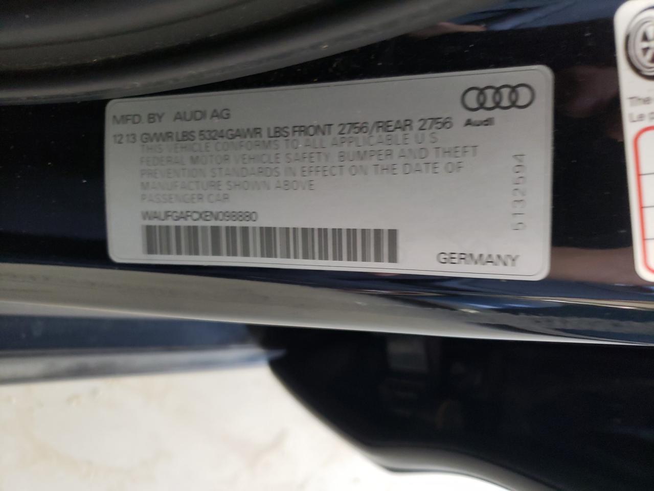 WAUFGAFCXEN098880 2014 Audi A6 Premium Plus