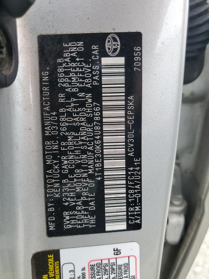 2004 Toyota Camry Le VIN: 4T1BE30K64U878667 Lot: 67323924