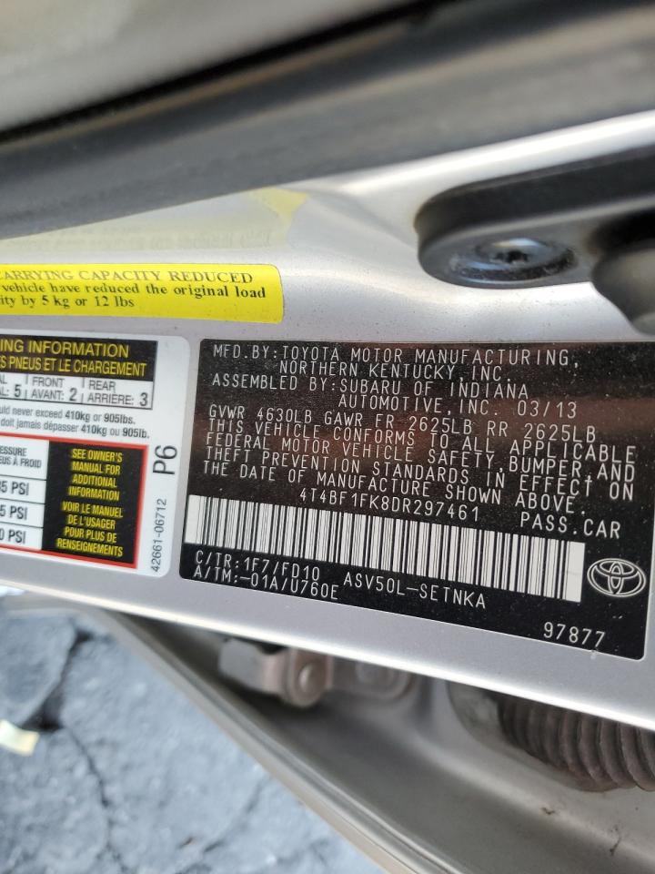 4T4BF1FK8DR297461 2013 Toyota Camry L