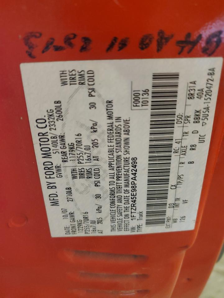 2008 Ford Ranger Super Cab VIN: 1FTZR45E98PA42498 Lot: 67240964