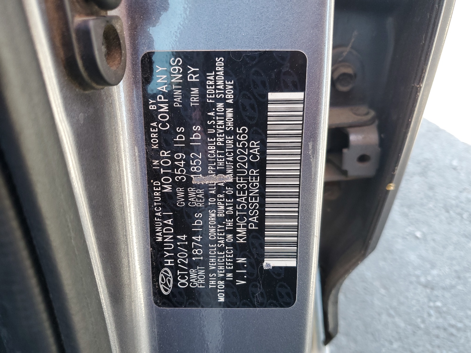 KMHCT5AE3FU202565 2015 Hyundai Accent Gs