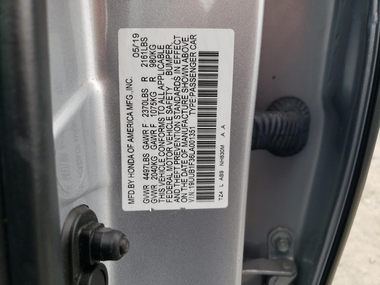 19UUB1F36LA001351 2020 Acura Tlx