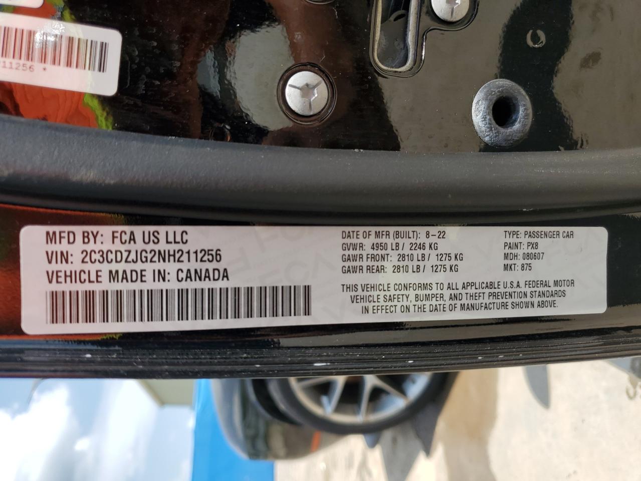 2022 Dodge Challenger Gt VIN: 2C3CDZJG2NH211256 Lot: 67576754