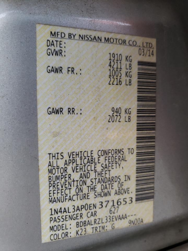 1N4AL3AP0EN371653 2014 Nissan Altima 2.5