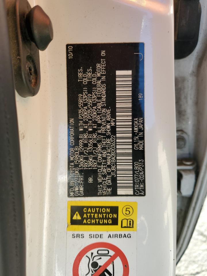 2011 Lexus Rx 450 VIN: JTJBC1BA2B2036322 Lot: 65437714