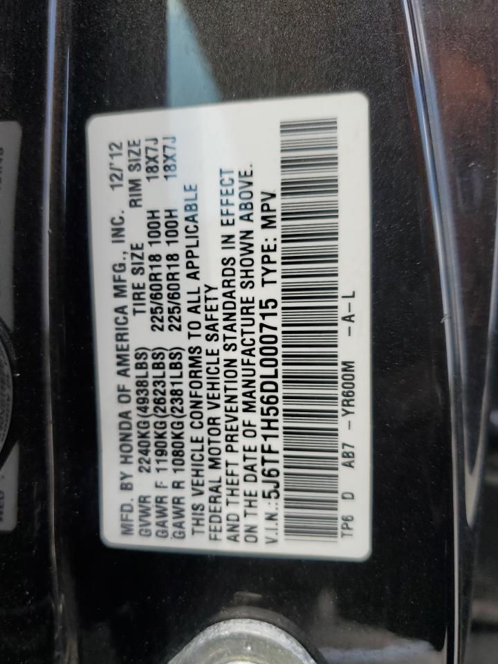 2013 Honda Crosstour Exl VIN: 5J6TF1H56DL000715 Lot: 65632614