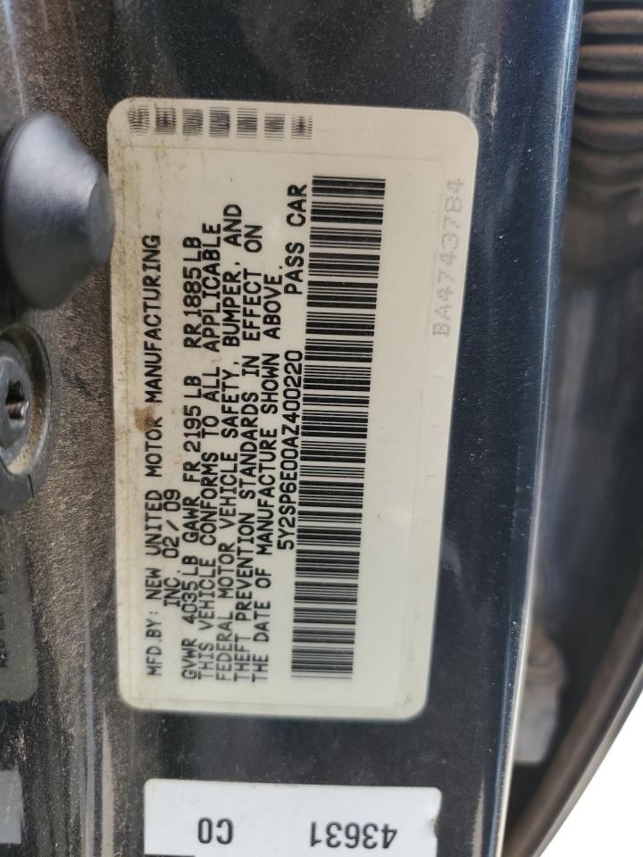 5Y2SP6E00AZ400220 2010 Pontiac Vibe