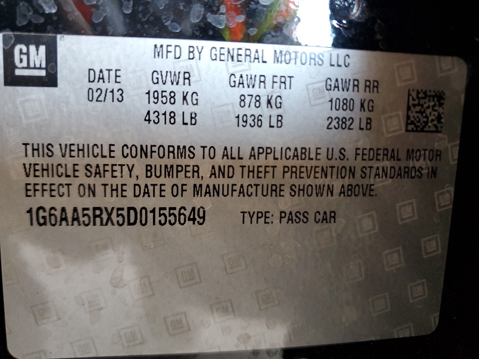 1G6AA5RX5D0155649 2013 Cadillac Ats