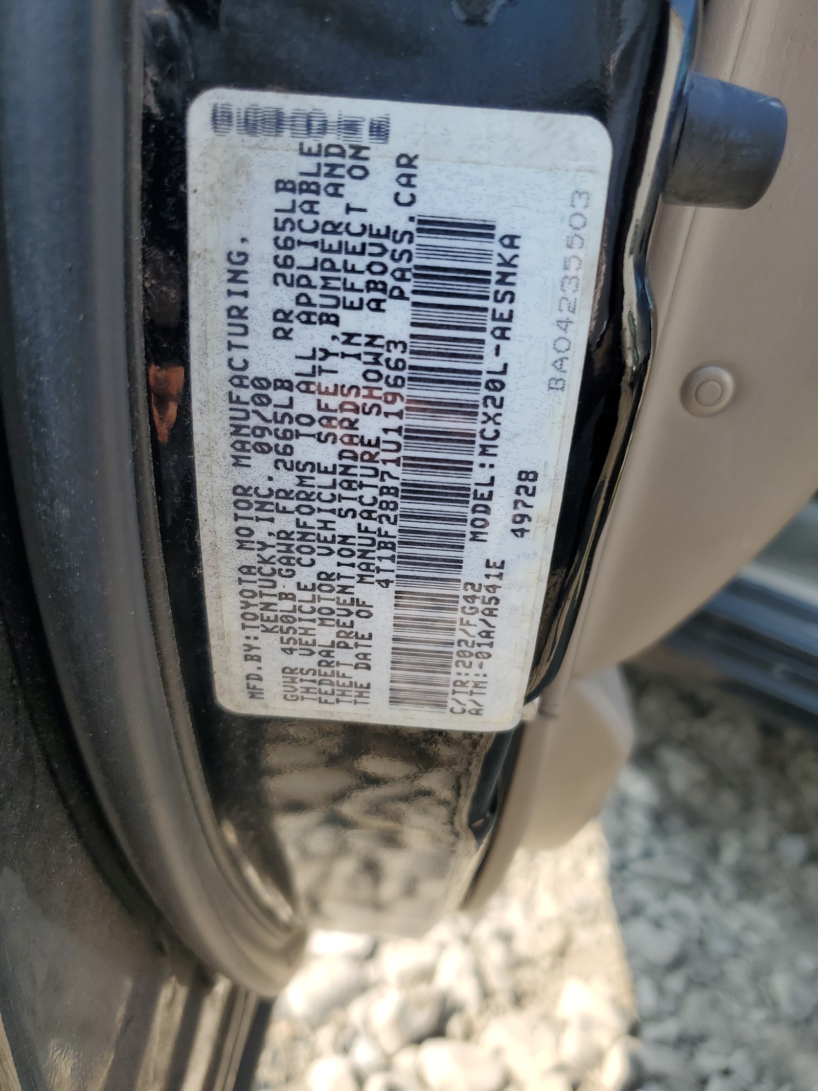 4T1BF28B71U119663 2001 Toyota Avalon Xl