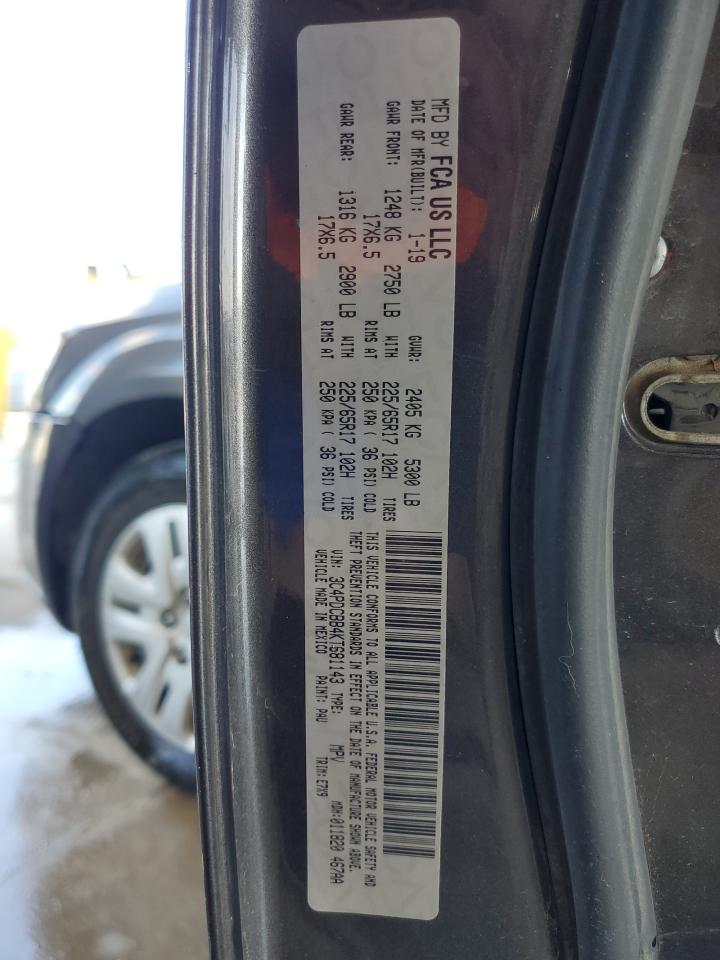 2019 Dodge Journey Se VIN: 3C4PDCBB4KT681143 Lot: 64743414