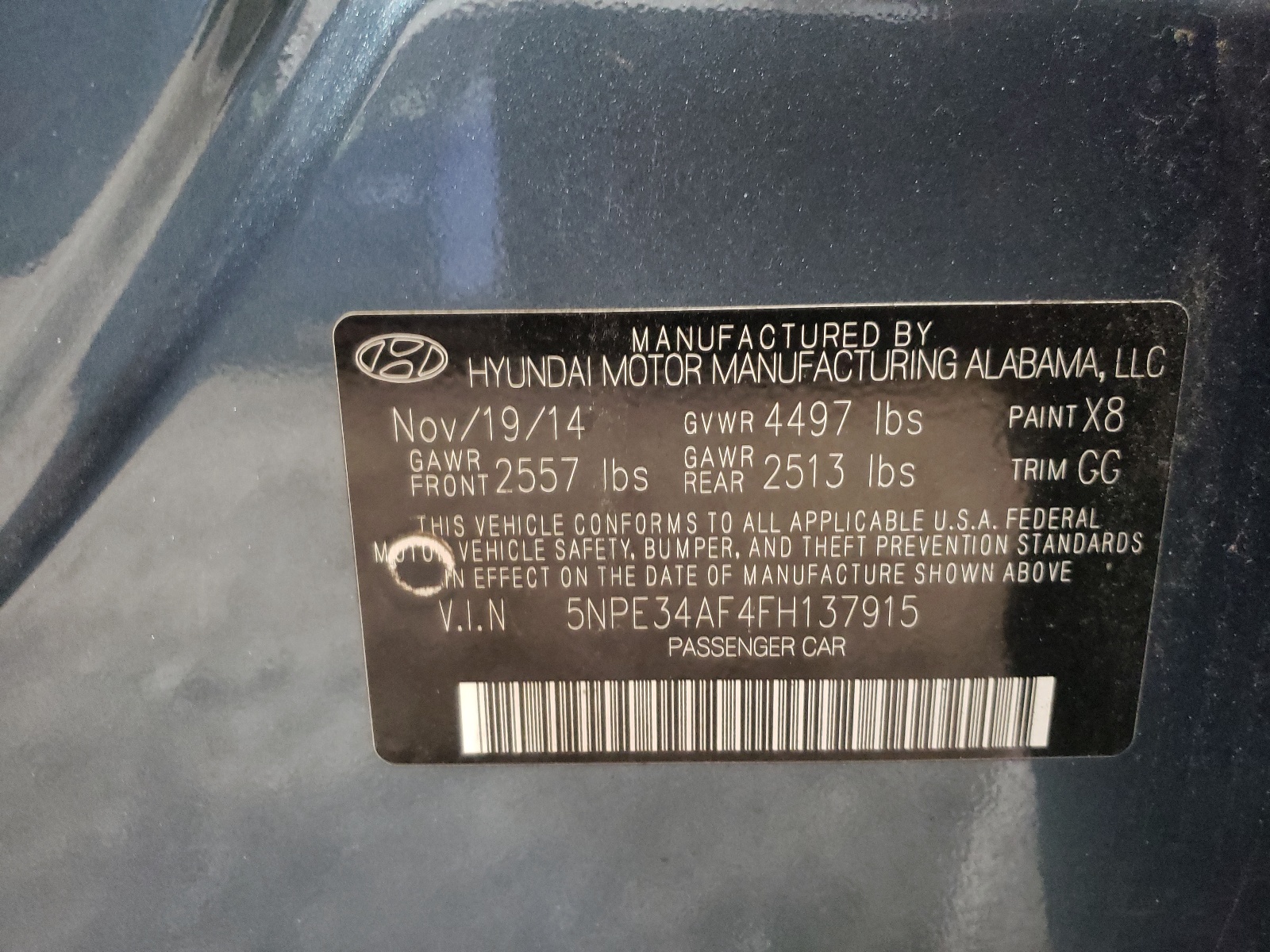 5NPE34AF4FH137915 2015 Hyundai Sonata Sport