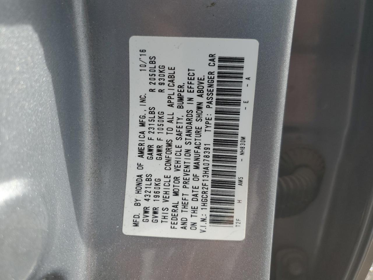 1HGCR2F13HA078391 2017 Honda Accord Sport Special Edition