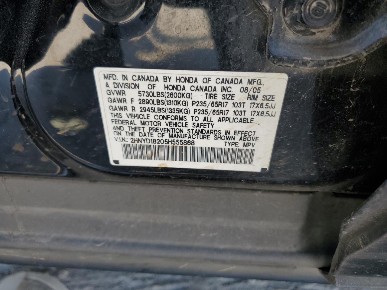 2HNYD18205H555868 2005 Acura Mdx