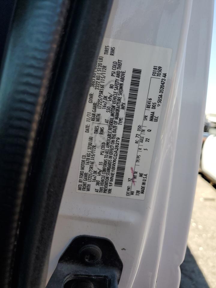 2012 Ford Econoline E150 Wagon VIN: 1FMNE1BWXCDA28279 Lot: 68170524