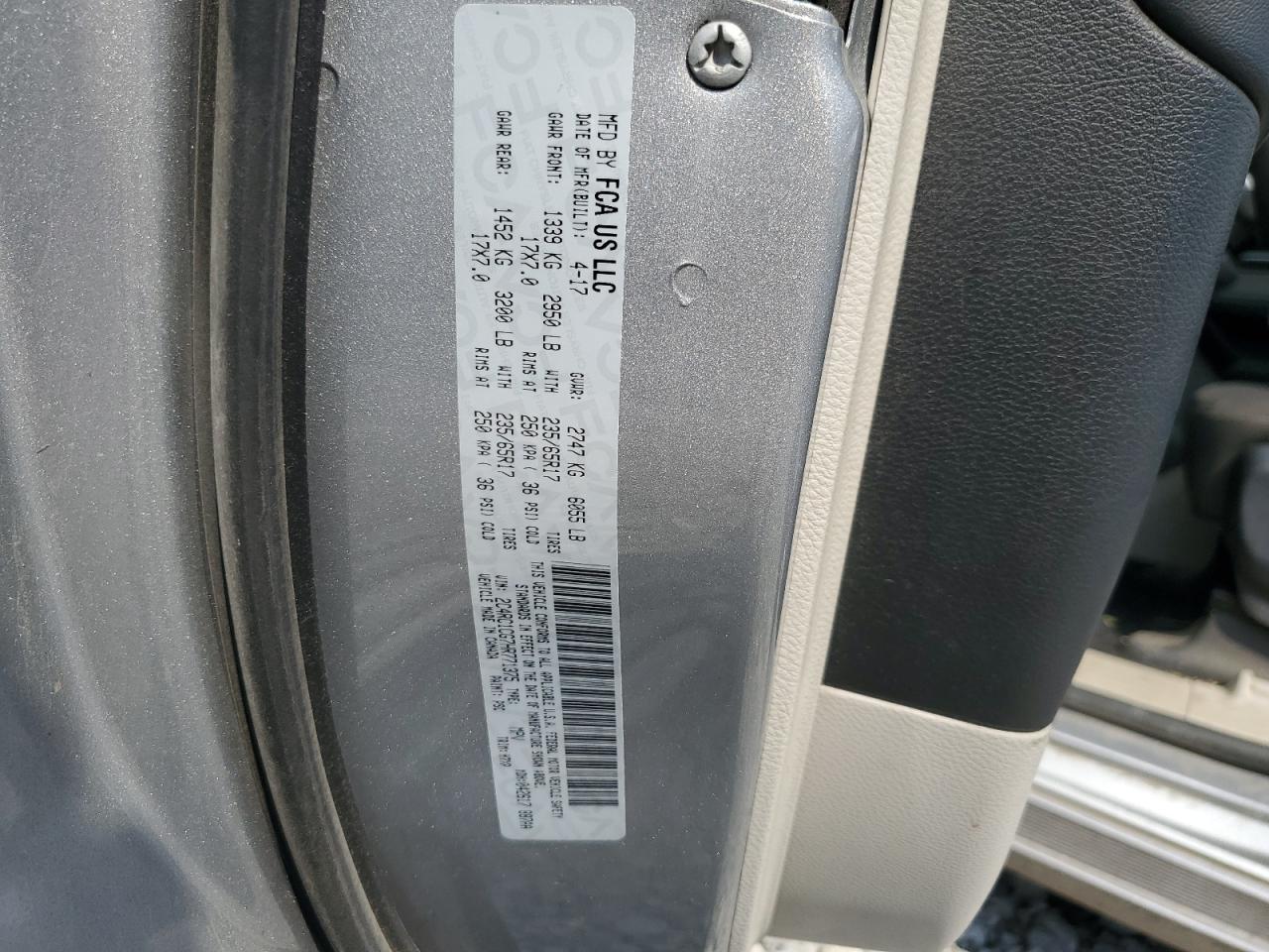 2017 Chrysler Pacifica Lx VIN: 2C4RC1CG7HR771375 Lot: 62419674