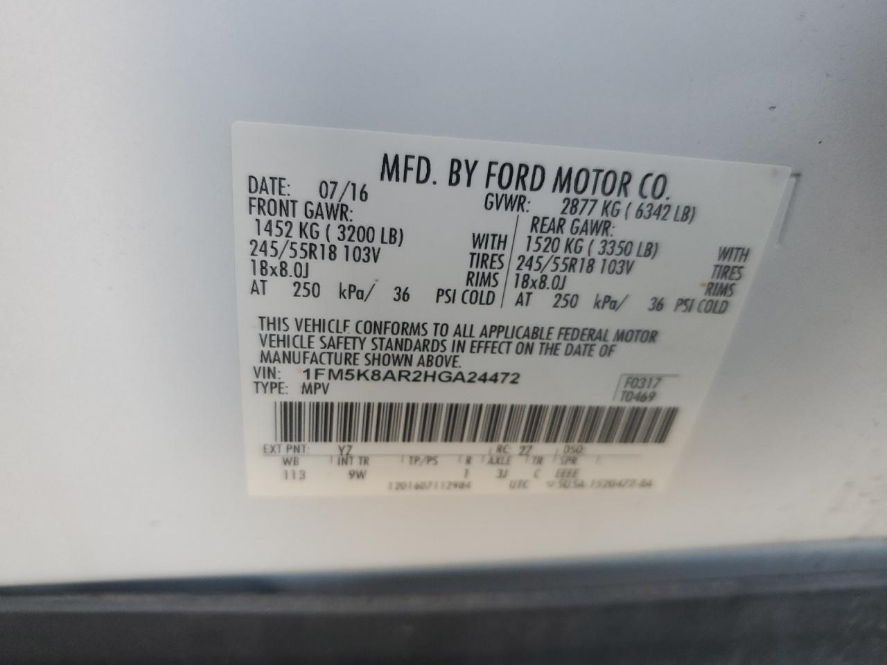 1FM5K8AR2HGA24472 2017 FORD EXPLORER - Image 12