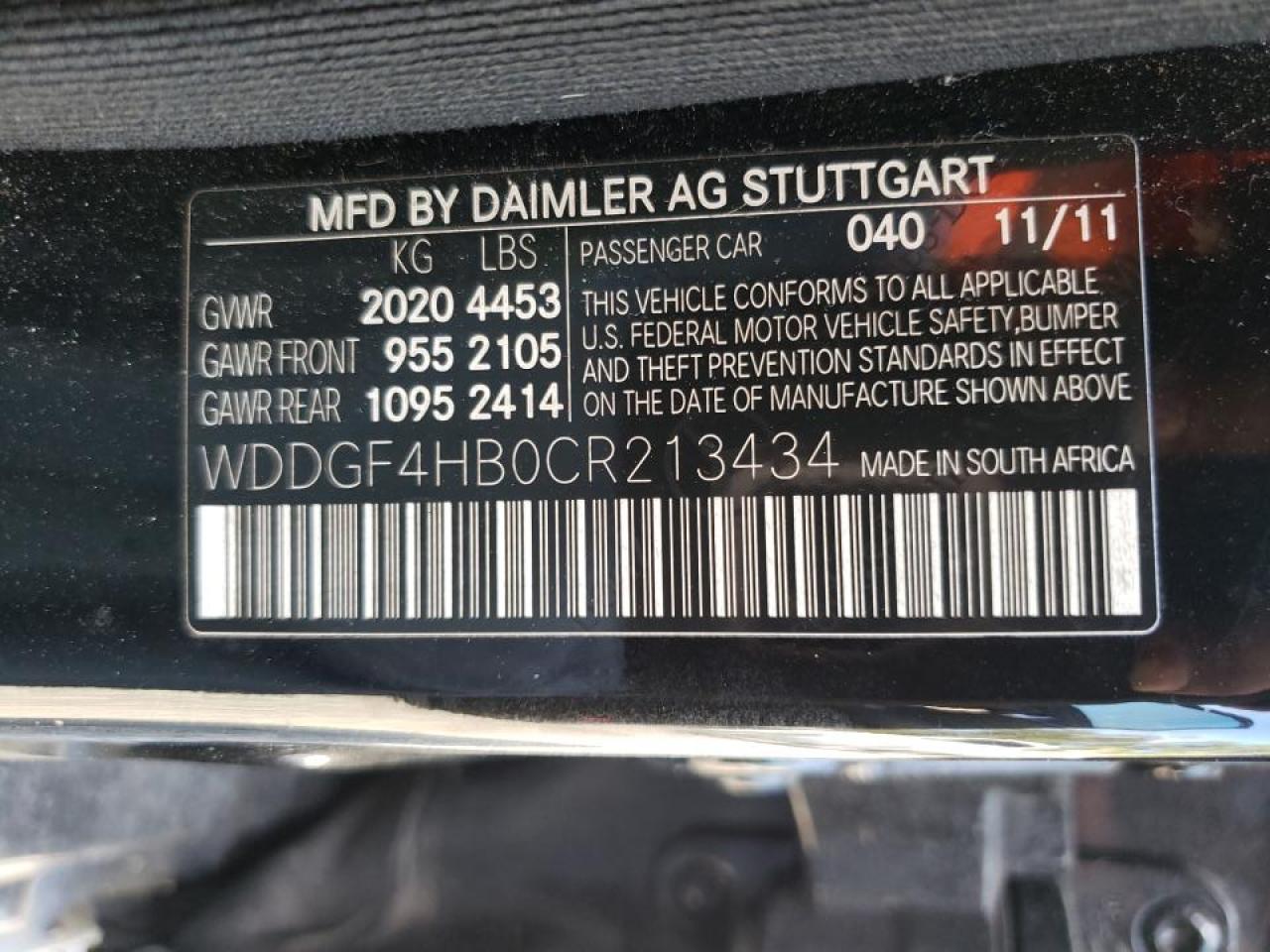 WDDGF4HB0CR213434 2012 Mercedes-Benz C 250