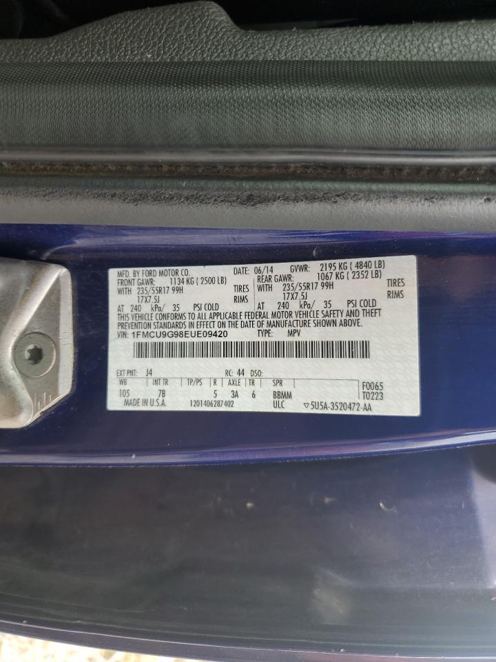 2014 Ford Escape Se VIN: 1FMCU9G98EUE09420 Lot: 66150704