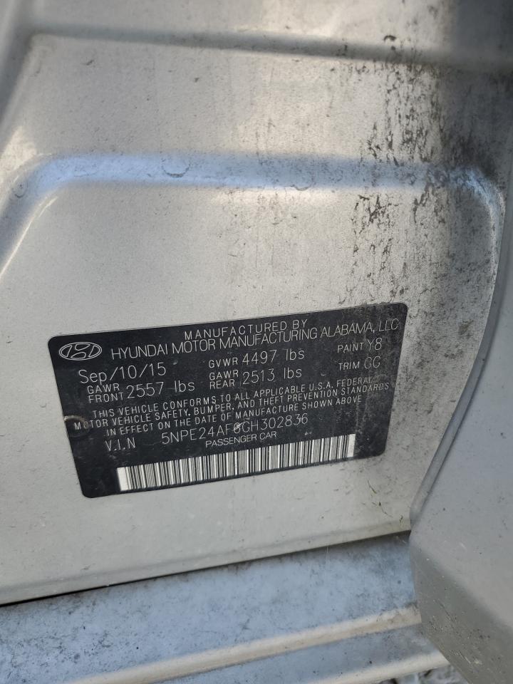 2016 Hyundai Sonata Se VIN: 5NPE24AF6GH302836 Lot: 66414004