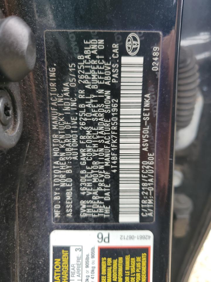 4T4BF1FK7FR501962 2015 Toyota Camry Le