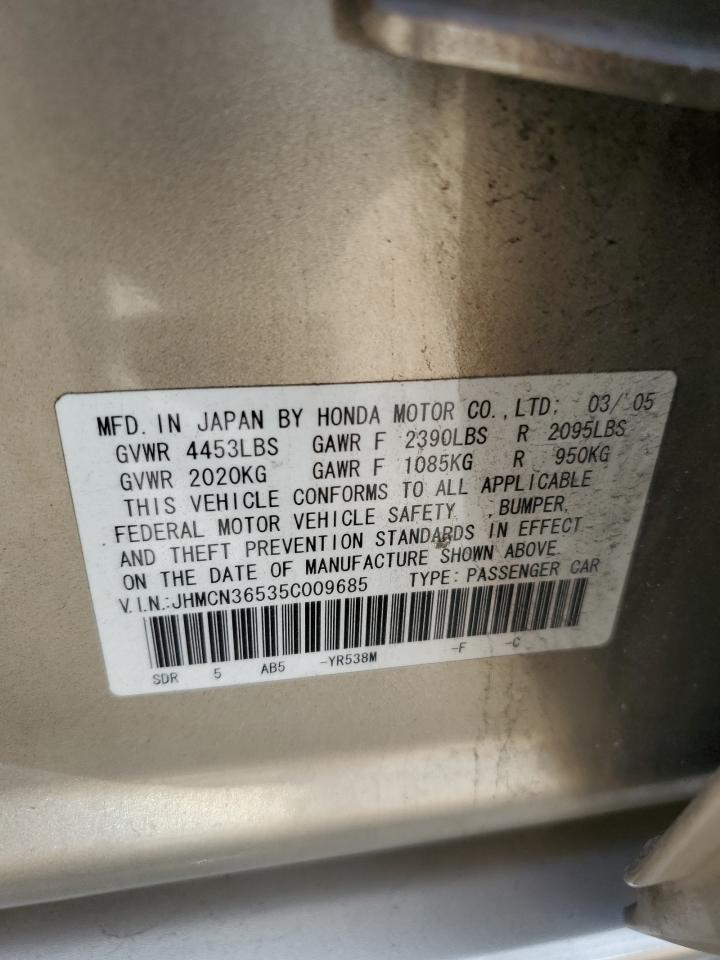 JHMCN36535C009685 2005 Honda Accord Hybrid