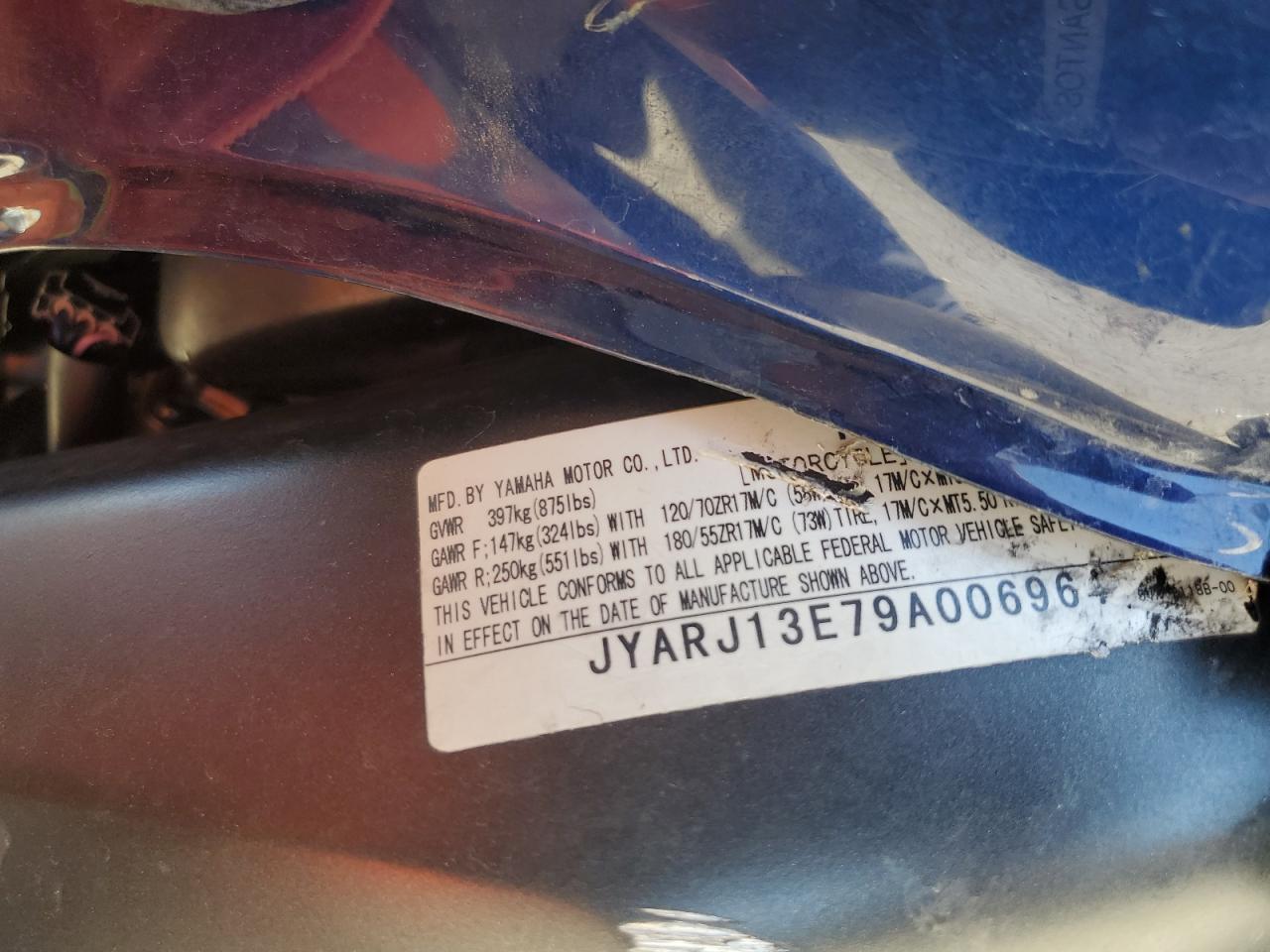 JYARJ13E79A006964 2009 Yamaha Fz6 Shg