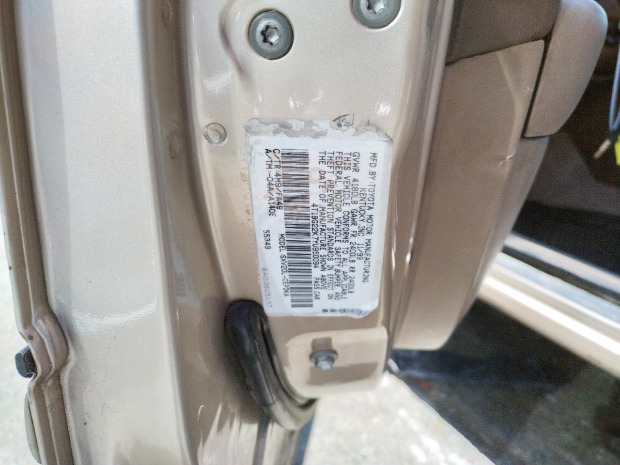 2000 Toyota Camry Ce VIN: 4T1BG22K7YU950094 Lot: 65458004