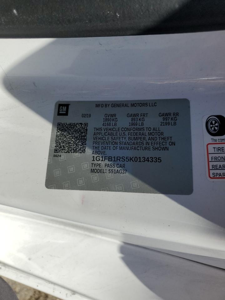 2019 Chevrolet Camaro Ls VIN: 1G1FB1RS5K0134335 Lot: 68518134