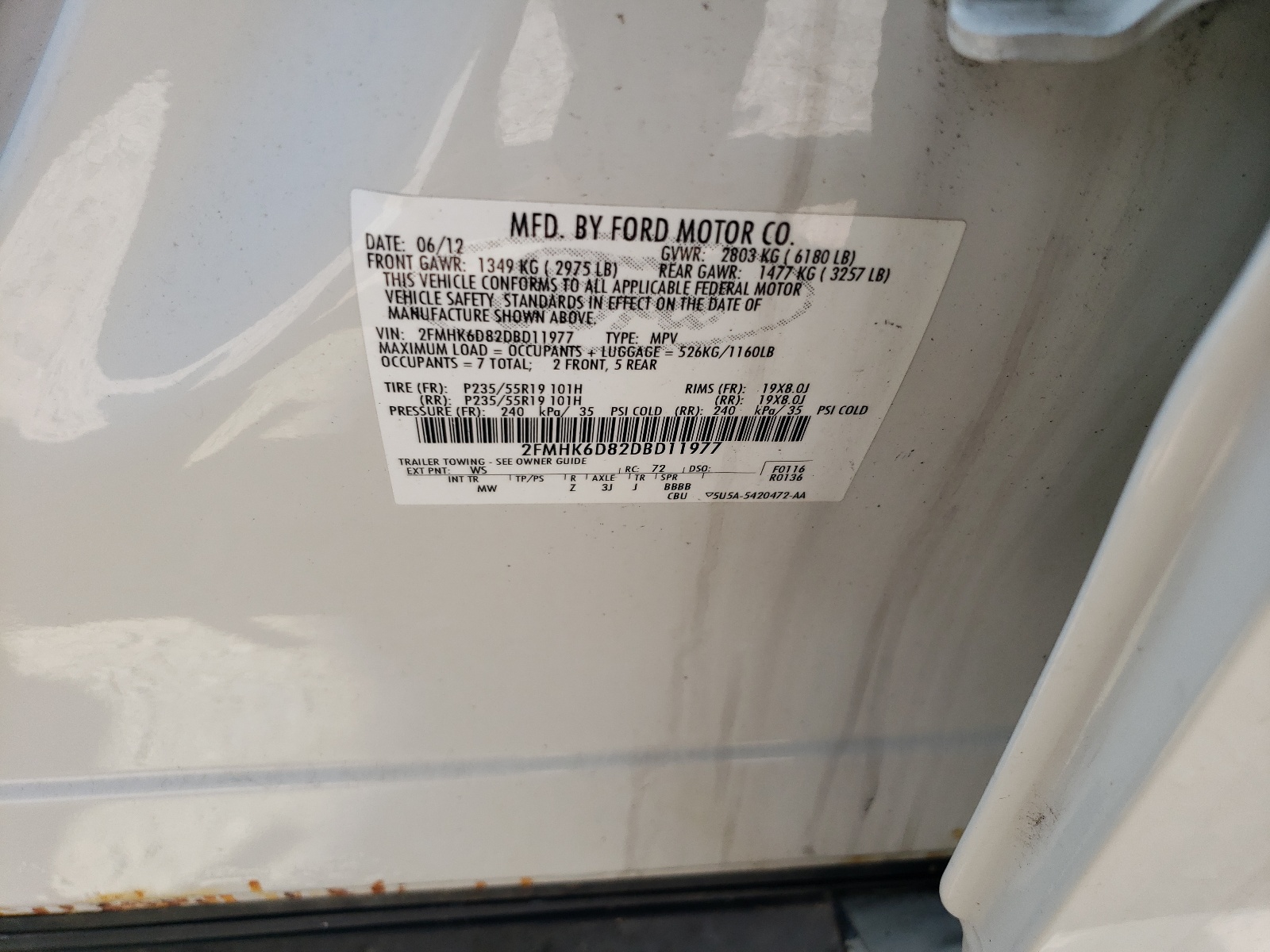 2FMHK6D82DBD11977 2013 Ford Flex Limited