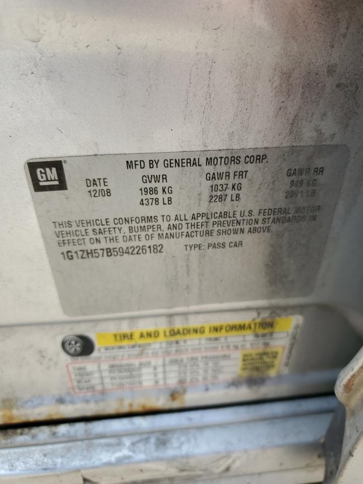 2009 Chevrolet Malibu 1Lt VIN: 1G1ZH57B594226182 Lot: 65454414