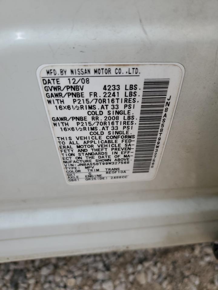 2009 Nissan Rogue S VIN: JN8AS58T99W327568 Lot: 65481074