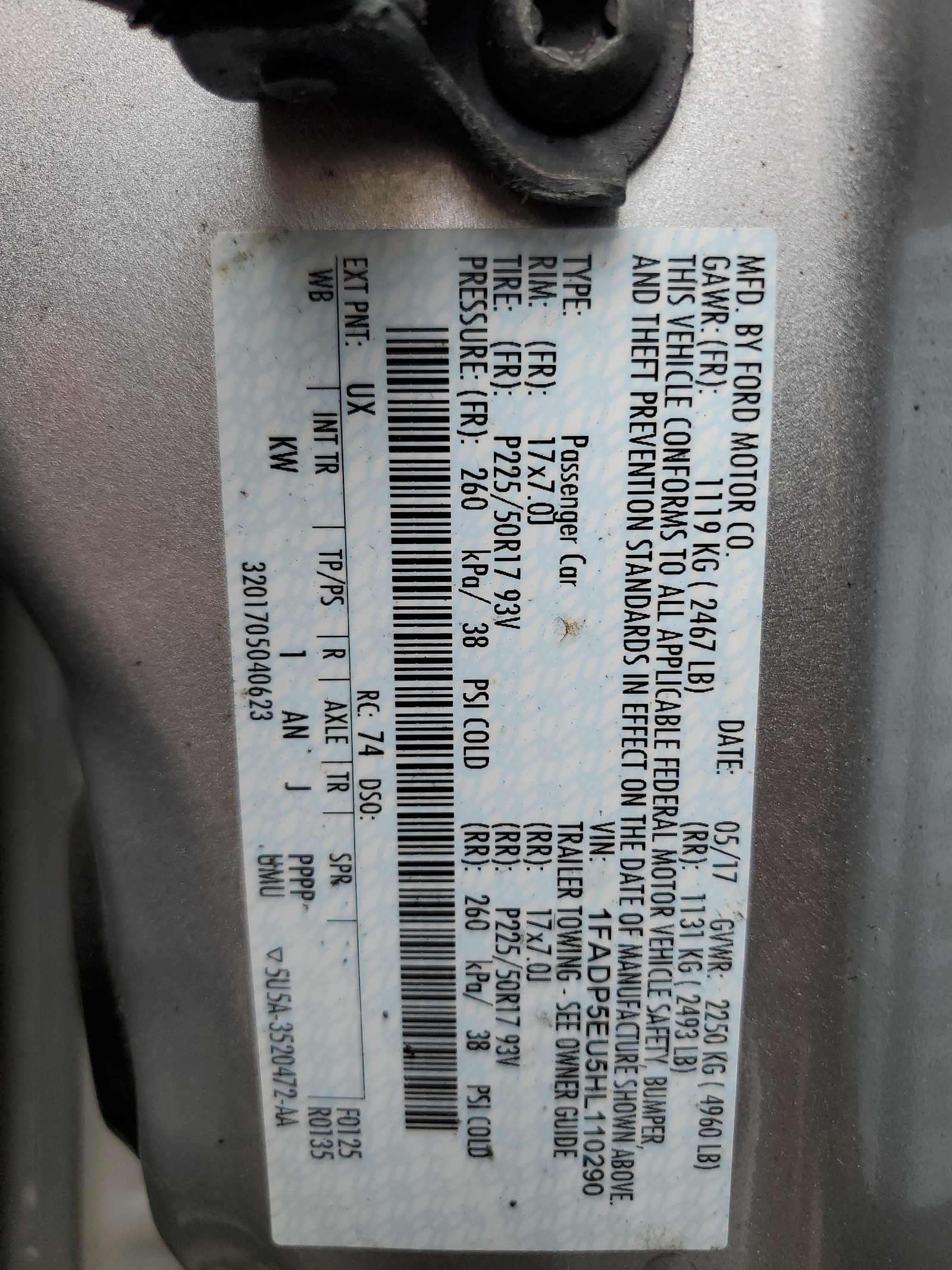 1FADP5EU5HL110290 2017 Ford C-Max Se