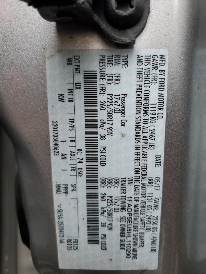 2017 Ford C-Max Se VIN: 1FADP5EU5HL110290 Lot: 67707574