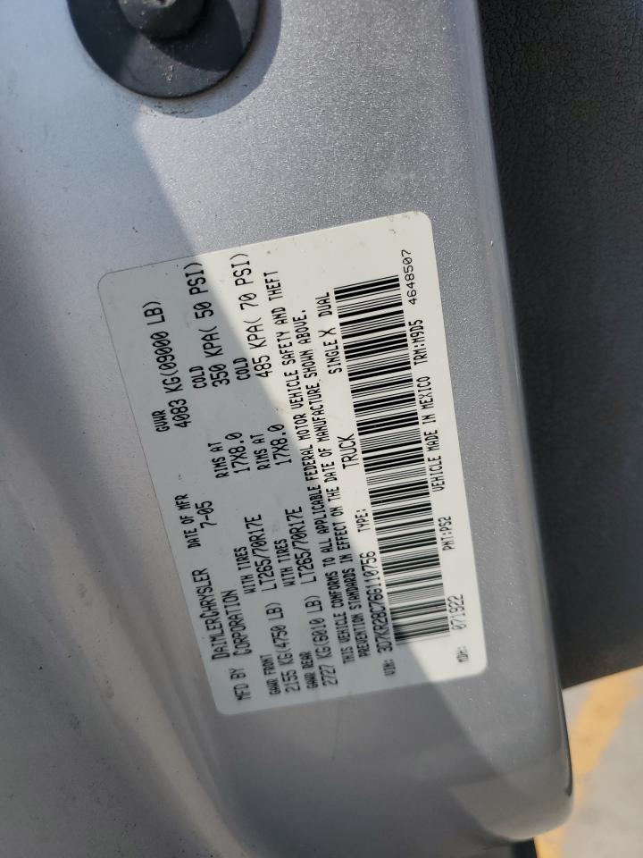 2006 Dodge Ram 2500 St VIN: 3D7KR28C76G110756 Lot: 64443654