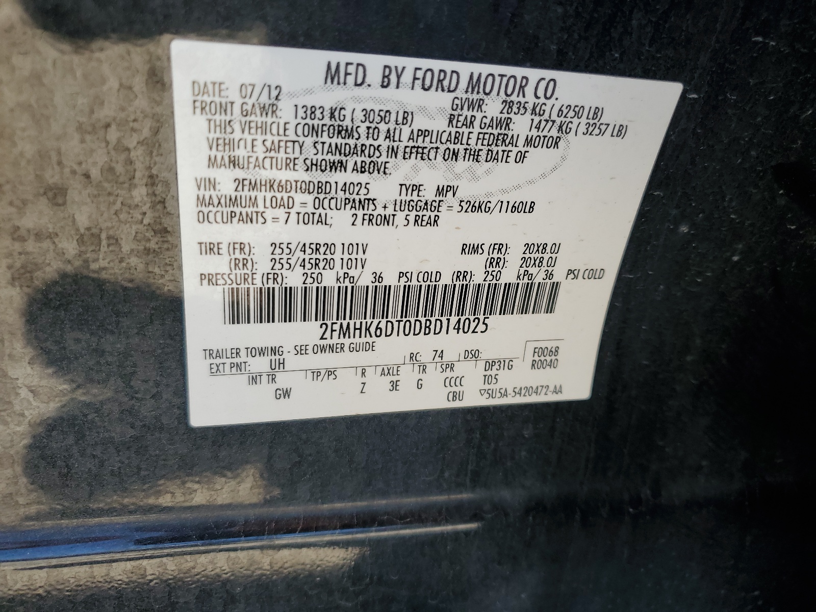 2FMHK6DT0DBD14025 2013 Ford Flex Limited
