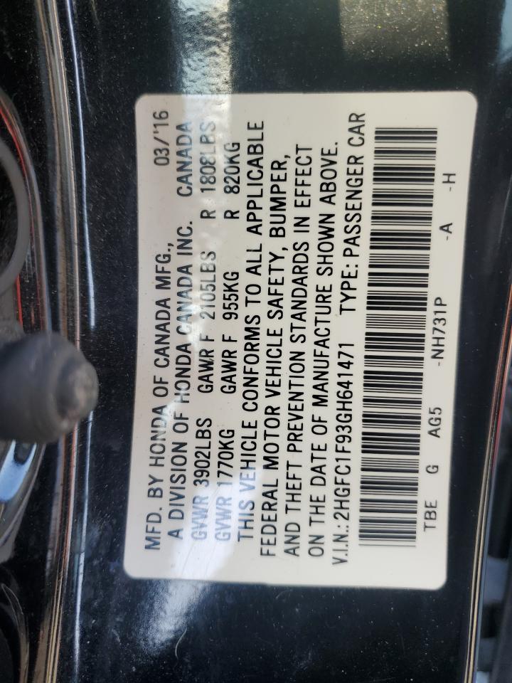 2HGFC1F93GH641471 2016 HONDA CIVIC - Image 14