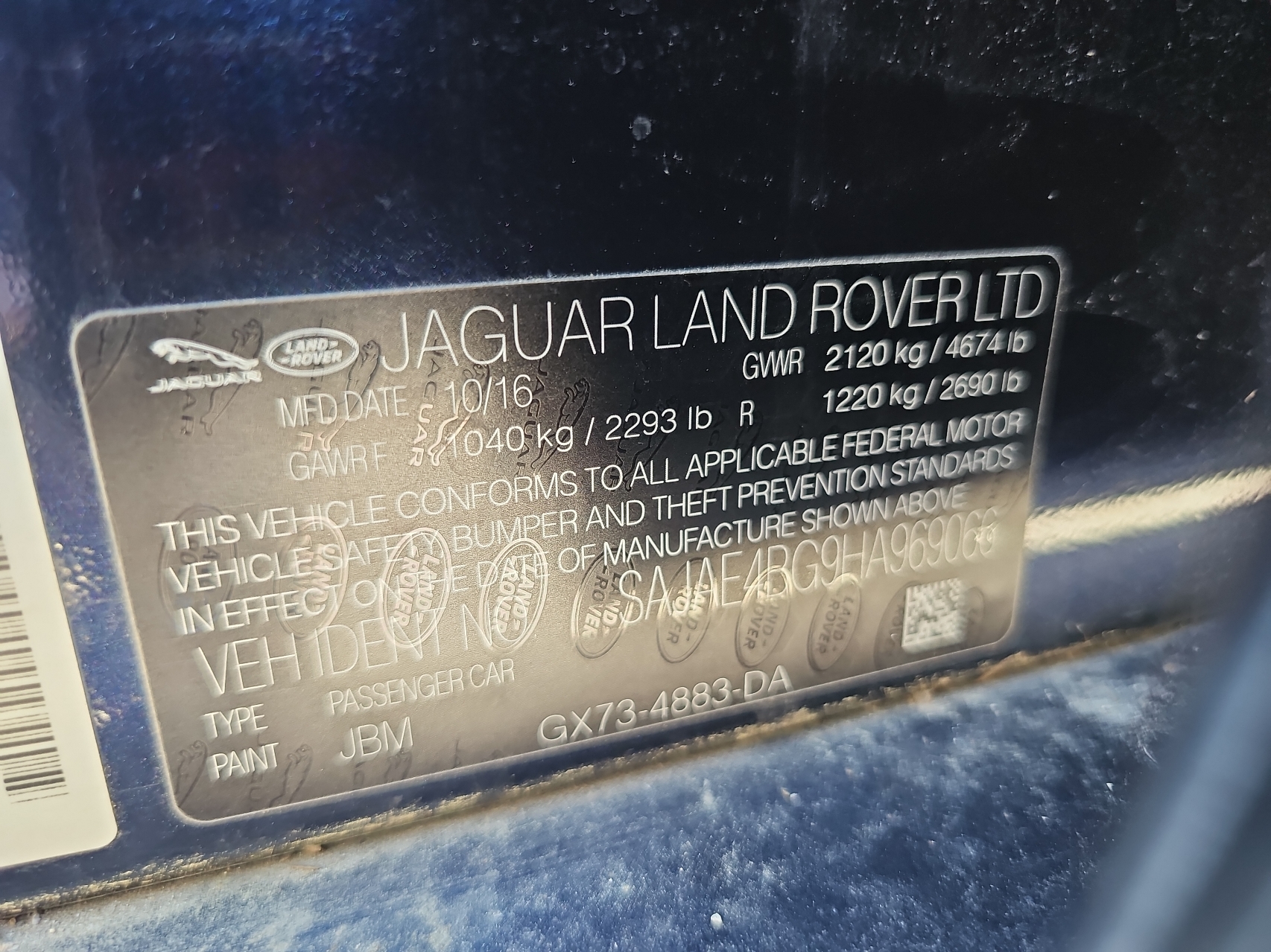 SAJAE4BG9HA969066 2017 Jaguar Xe Prestige