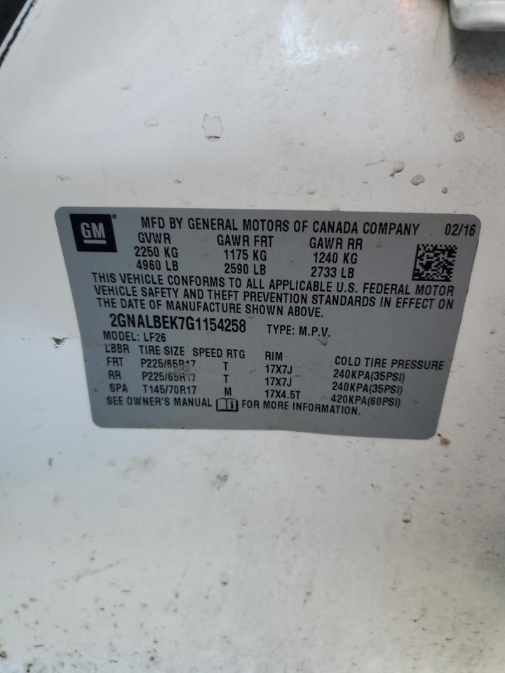 2GNALBEK7G1154258 2016 Chevrolet Equinox Ls