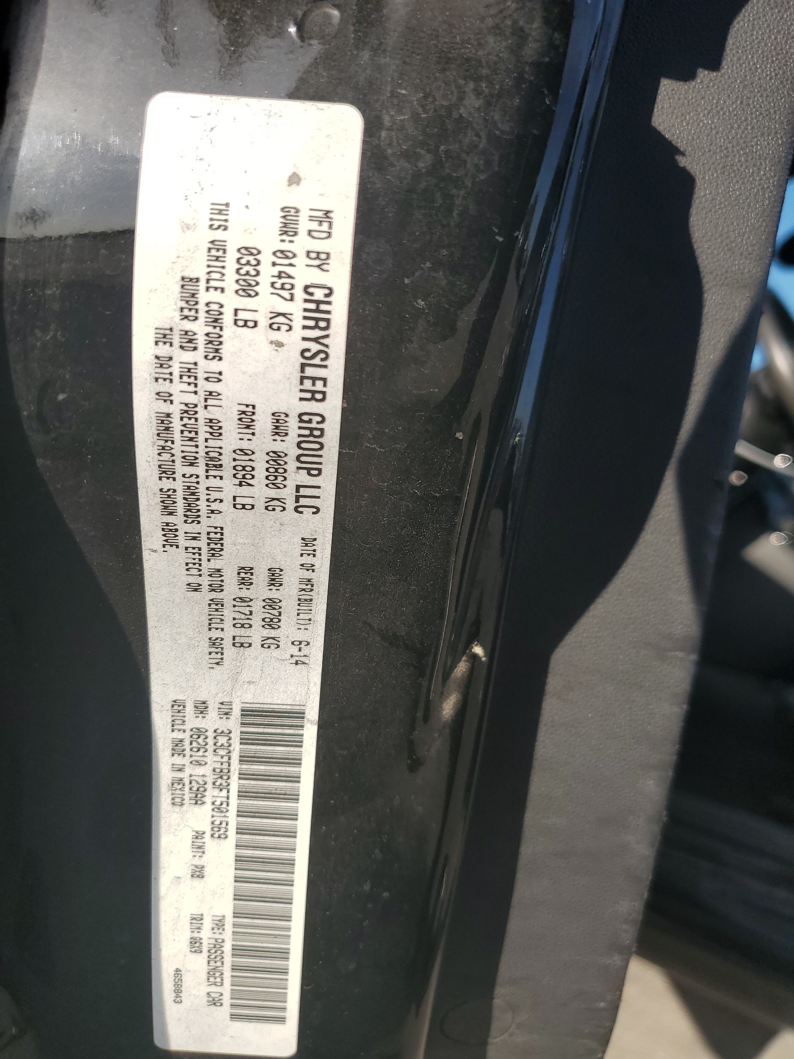 3C3CFFBR3FT501569 2015 Fiat 500 Sport