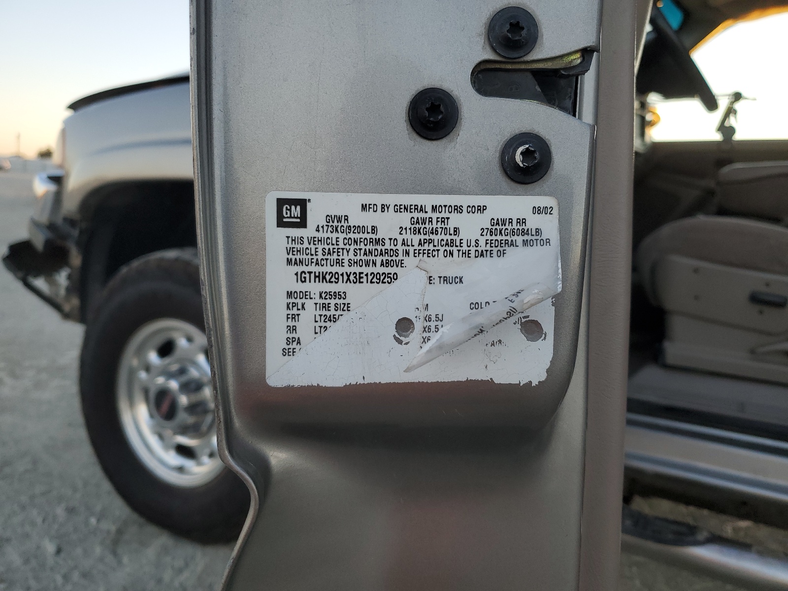 1GTHK291X3E129259 2003 GMC Sierra K2500 Heavy Duty