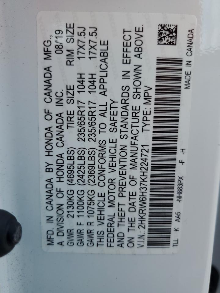 2HKRW6H37KH224721 2019 Honda Cr-V Lx