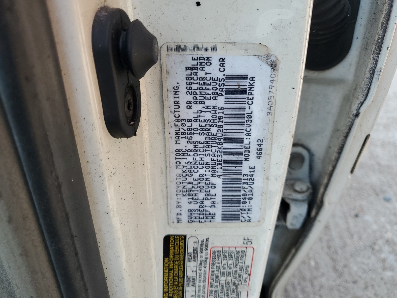 4T1BE32K84U281016 2004 Toyota Camry Le