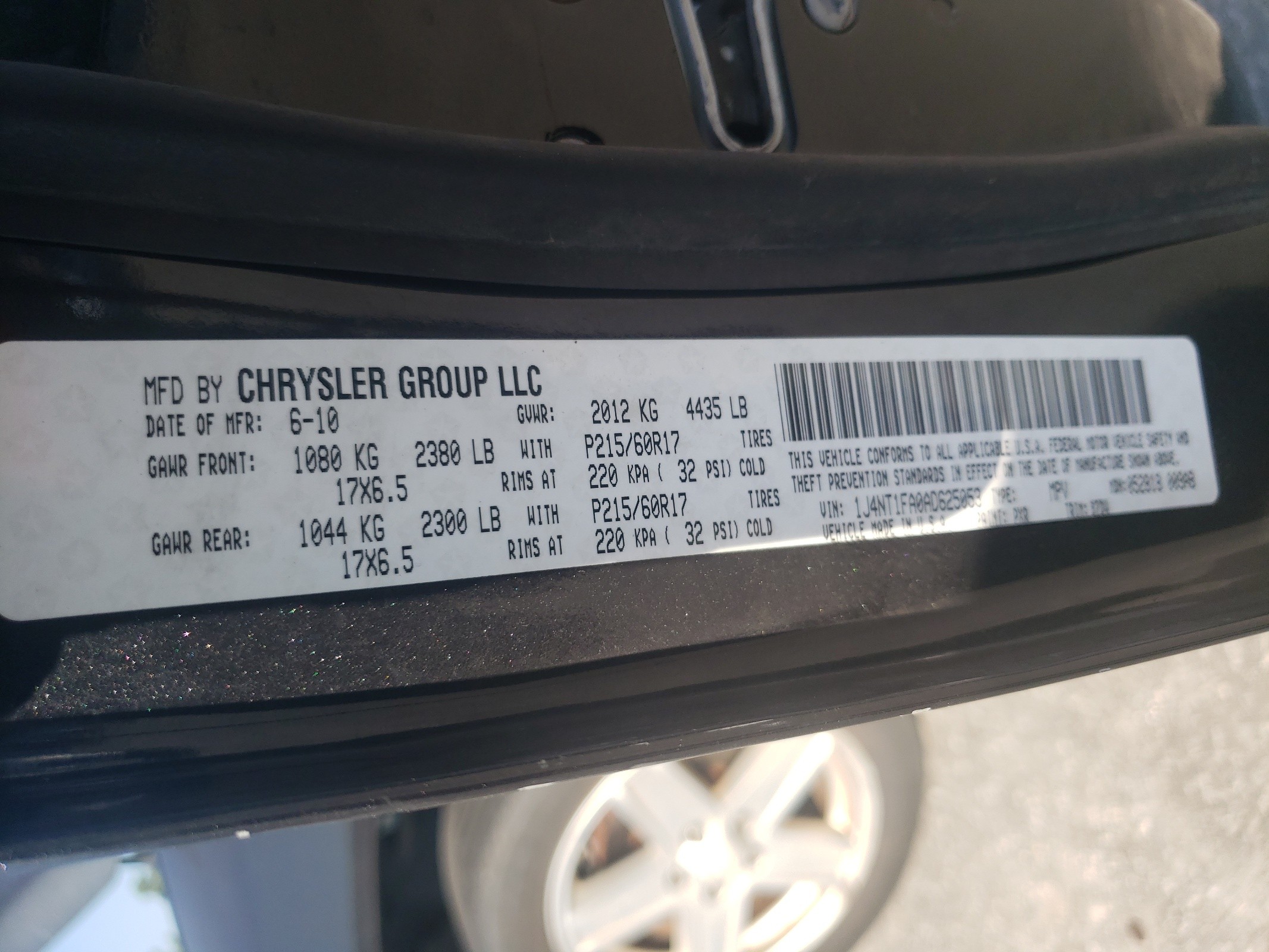 1J4NT1FA0AD625053 2010 Jeep Compass Sport